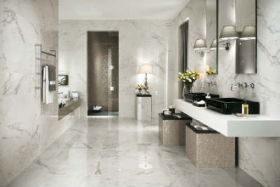 Unike lyse marmor badeværelsesfliser