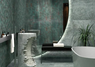 Oplev friskhed og ro med grønne fliser til dit badeværelse. Skab et naturligt og afslappende miljø med vores udvalg af inspirerende designmuligheder.